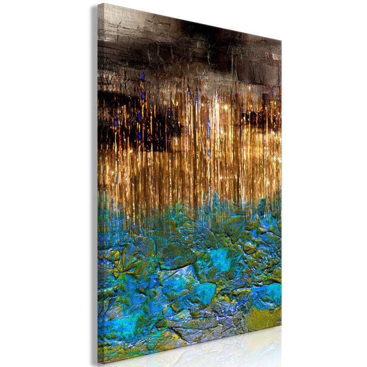 Canvas Art Print Ruffled Ocean (1-piece) Vertical - abstract glamorous style 130326 additionalImage 2