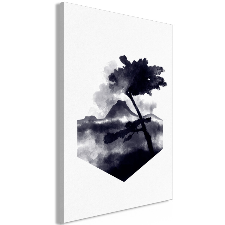 Canvas High Mountain (1-piece) Vertical - landscape of a tree in watercolor style 131526 additionalImage 2