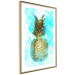 Wall Poster Precious Fruit - tropical pineapple in golden color on a blue background 131826 additionalThumb 7