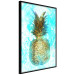 Wall Poster Precious Fruit - tropical pineapple in golden color on a blue background 131826 additionalThumb 11