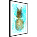Wall Poster Precious Fruit - tropical pineapple in golden color on a blue background 131826 additionalThumb 6