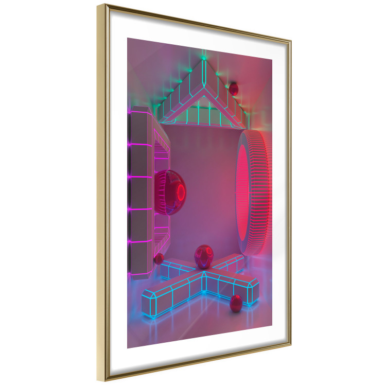 Poster Four Walls - geometric figures with neons in an abstract style 131926 additionalImage 9