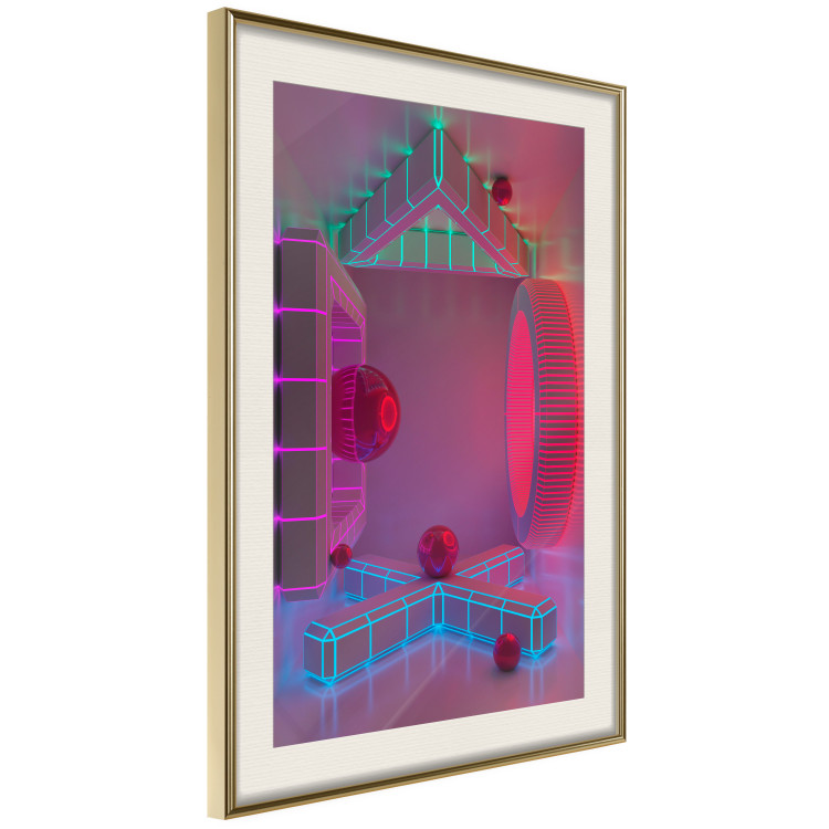 Poster Four Walls - geometric figures with neons in an abstract style 131926 additionalImage 3