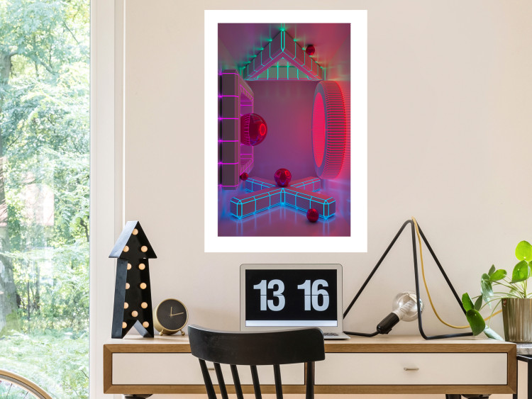 Poster Four Walls - geometric figures with neons in an abstract style 131926 additionalImage 5