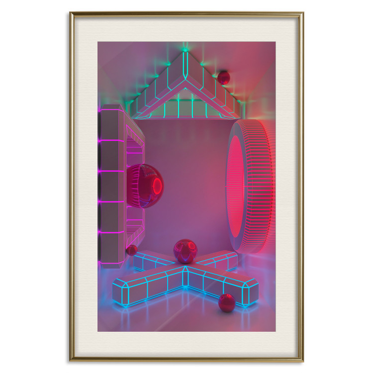 Poster Four Walls - geometric figures with neons in an abstract style 131926 additionalImage 20