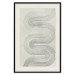 Poster Geometric Wave - abstract waves in the form of lines on a gray background 134326 additionalThumb 19