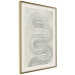 Poster Geometric Wave - abstract waves in the form of lines on a gray background 134326 additionalThumb 3
