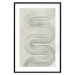 Poster Geometric Wave - abstract waves in the form of lines on a gray background 134326 additionalThumb 15