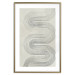 Poster Geometric Wave - abstract waves in the form of lines on a gray background 134326 additionalThumb 14