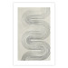 Poster Geometric Wave - abstract waves in the form of lines on a gray background 134326 additionalThumb 19