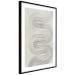 Poster Geometric Wave - abstract waves in the form of lines on a gray background 134326 additionalThumb 6