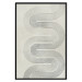 Poster Geometric Wave - abstract waves in the form of lines on a gray background 134326 additionalThumb 16