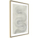 Poster Geometric Wave - abstract waves in the form of lines on a gray background 134326 additionalThumb 9