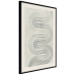 Poster Geometric Wave - abstract waves in the form of lines on a gray background 134326 additionalThumb 2