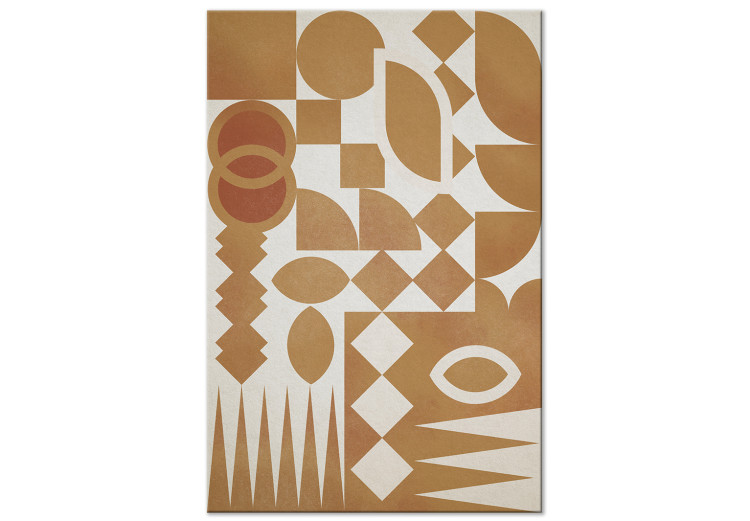 Canvas Print Abstract order - irregular geometric shapes in beige 134826