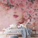 Wall Mural Lady in flowers - portrait of a woman's face draped in pink flowers 135026 additionalThumb 2