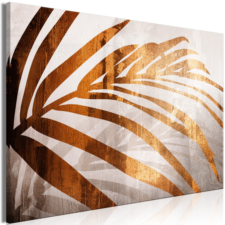 Canvas Print Palm in brown - A split leaf of trees in copper-brown 135426 additionalImage 2