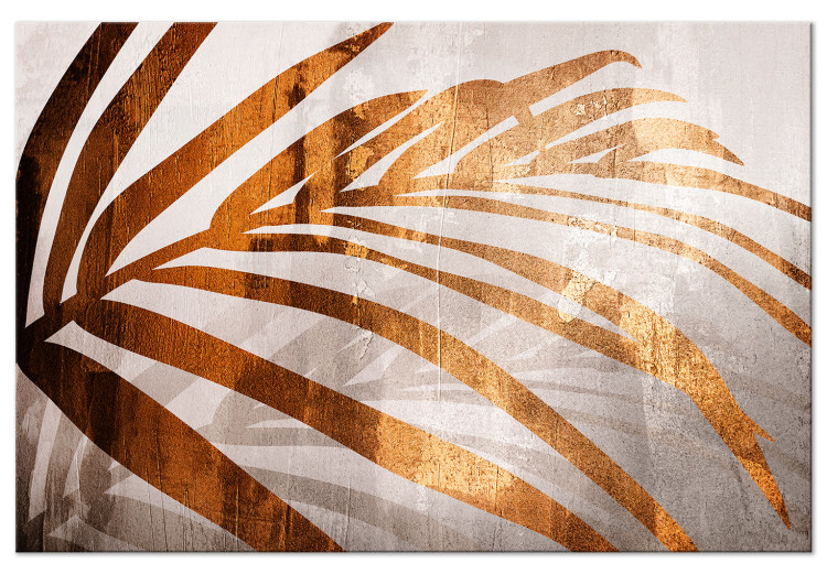 Canvas Print Palm in brown - A split leaf of trees in copper-brown 135426