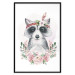 Wall Poster Simon the Raccoon - natural composition of flowers and animals on a light background 135726 additionalThumb 5