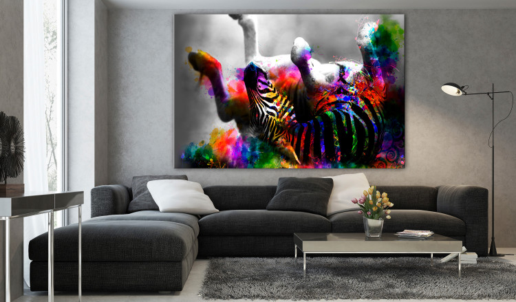 Large canvas print Happy Zebra [Large Format] 136426 additionalImage 4