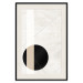 Poster Convergence Point - geometric abstraction with a black circle on a beige background 137226 additionalThumb 23