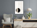 Poster Convergence Point - geometric abstraction with a black circle on a beige background 137226 additionalThumb 6