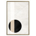 Poster Convergence Point - geometric abstraction with a black circle on a beige background 137226 additionalThumb 2