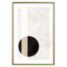 Poster Convergence Point - geometric abstraction with a black circle on a beige background 137226 additionalThumb 24