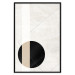 Poster Convergence Point - geometric abstraction with a black circle on a beige background 137226 additionalThumb 4