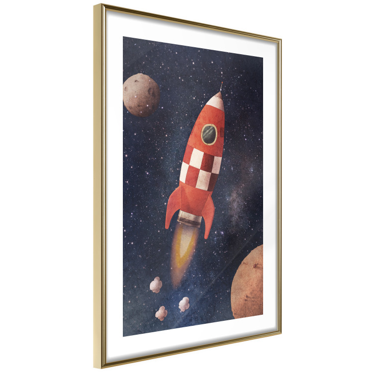 Wall Poster Rocket Into the Unknown - red spacecraft against a star-filled cosmic background 137526 additionalImage 5
