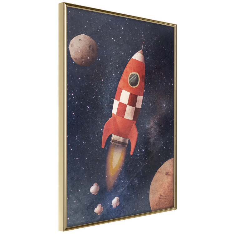 Wall Poster Rocket Into the Unknown - red spacecraft against a star-filled cosmic background 137526 additionalImage 4