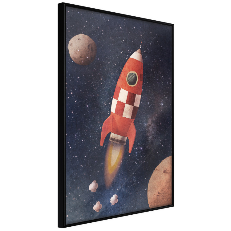 Wall Poster Rocket Into the Unknown - red spacecraft against a star-filled cosmic background 137526 additionalImage 2