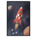 Wall Poster Rocket Into the Unknown - red spacecraft against a star-filled cosmic background 137526 additionalThumb 12