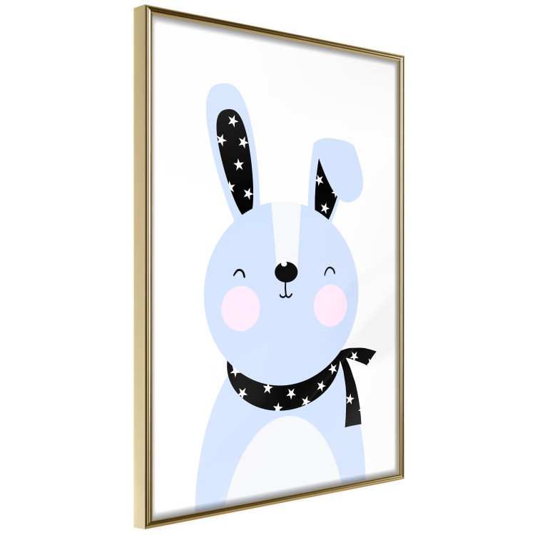 Wall Poster Brave Rabbit - funny bunny with a black ribbon on a light background 138126 additionalImage 8