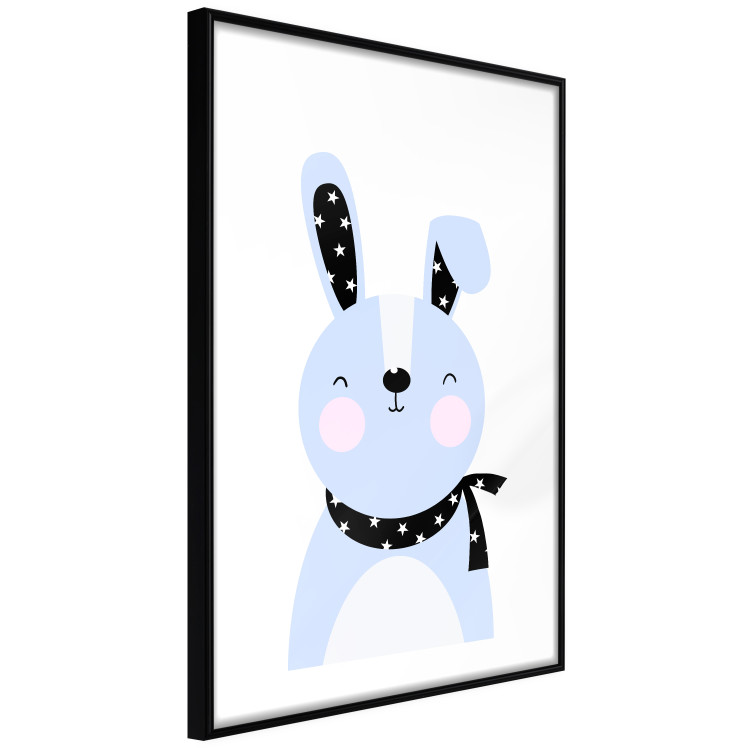 Wall Poster Brave Rabbit - funny bunny with a black ribbon on a light background 138126 additionalImage 6