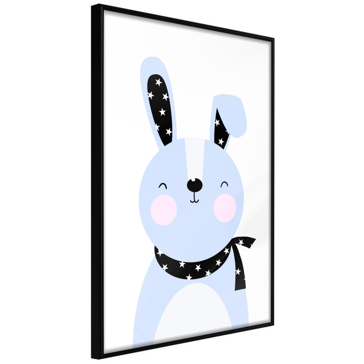 Wall Poster Brave Rabbit - funny bunny with a black ribbon on a light background 138126 additionalImage 7