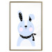 Wall Poster Brave Rabbit - funny bunny with a black ribbon on a light background 138126 additionalThumb 14
