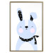Wall Poster Brave Rabbit - funny bunny with a black ribbon on a light background 138126 additionalThumb 11