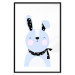 Wall Poster Brave Rabbit - funny bunny with a black ribbon on a light background 138126 additionalThumb 13