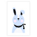 Wall Poster Brave Rabbit - funny bunny with a black ribbon on a light background 138126 additionalThumb 9