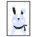 Wall Poster Brave Rabbit - funny bunny with a black ribbon on a light background 138126 additionalThumb 12