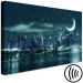 Canvas Art Print Moon over Manhattan (1-piece) Wide - New York after dark 138326 additionalThumb 6