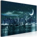 Canvas Art Print Moon over Manhattan (1-piece) Wide - New York after dark 138326 additionalThumb 2