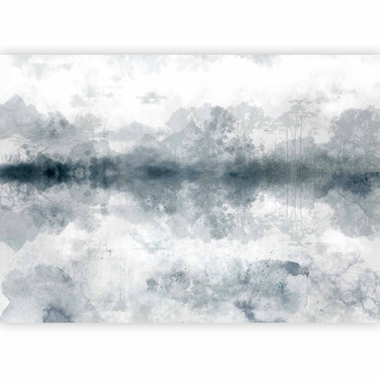 Wall Mural Lake in gray - a modern landscape with abstract motif 138826 additionalImage 5