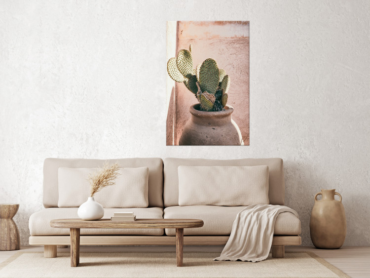 Canvas Art Print Cactus in a Pot (1-piece) - landscape with a spiky plant in a pot 145226 additionalImage 3
