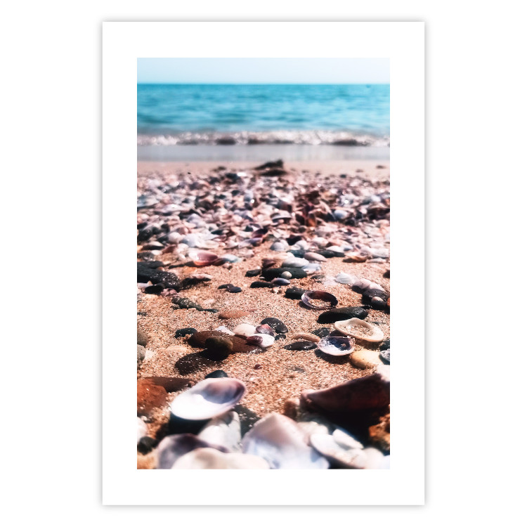 Wall Poster Summer Beach - Photo of Seashells on the Shore of the Blue Sea 146226 additionalImage 13