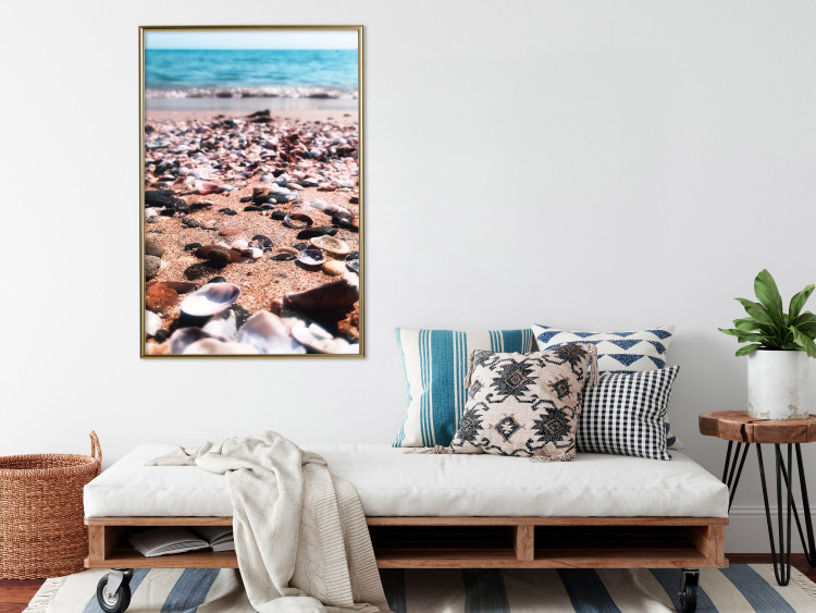 Wall Poster Summer Beach - Photo of Seashells on the Shore of the Blue Sea 146226 additionalImage 11