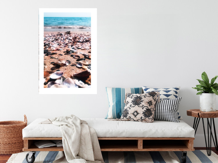 Wall Poster Summer Beach - Photo of Seashells on the Shore of the Blue Sea 146226 additionalImage 9