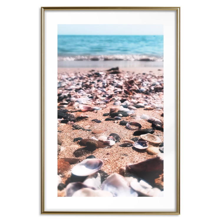 Wall Poster Summer Beach - Photo of Seashells on the Shore of the Blue Sea 146226 additionalImage 19