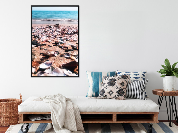Wall Poster Summer Beach - Photo of Seashells on the Shore of the Blue Sea 146226 additionalImage 12